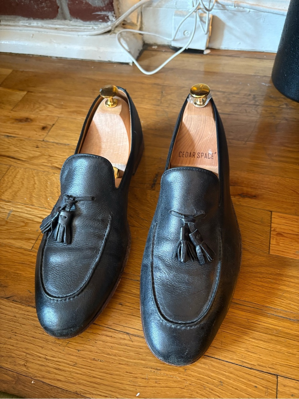 Men's Aquila Black Leather Tassel Loafers